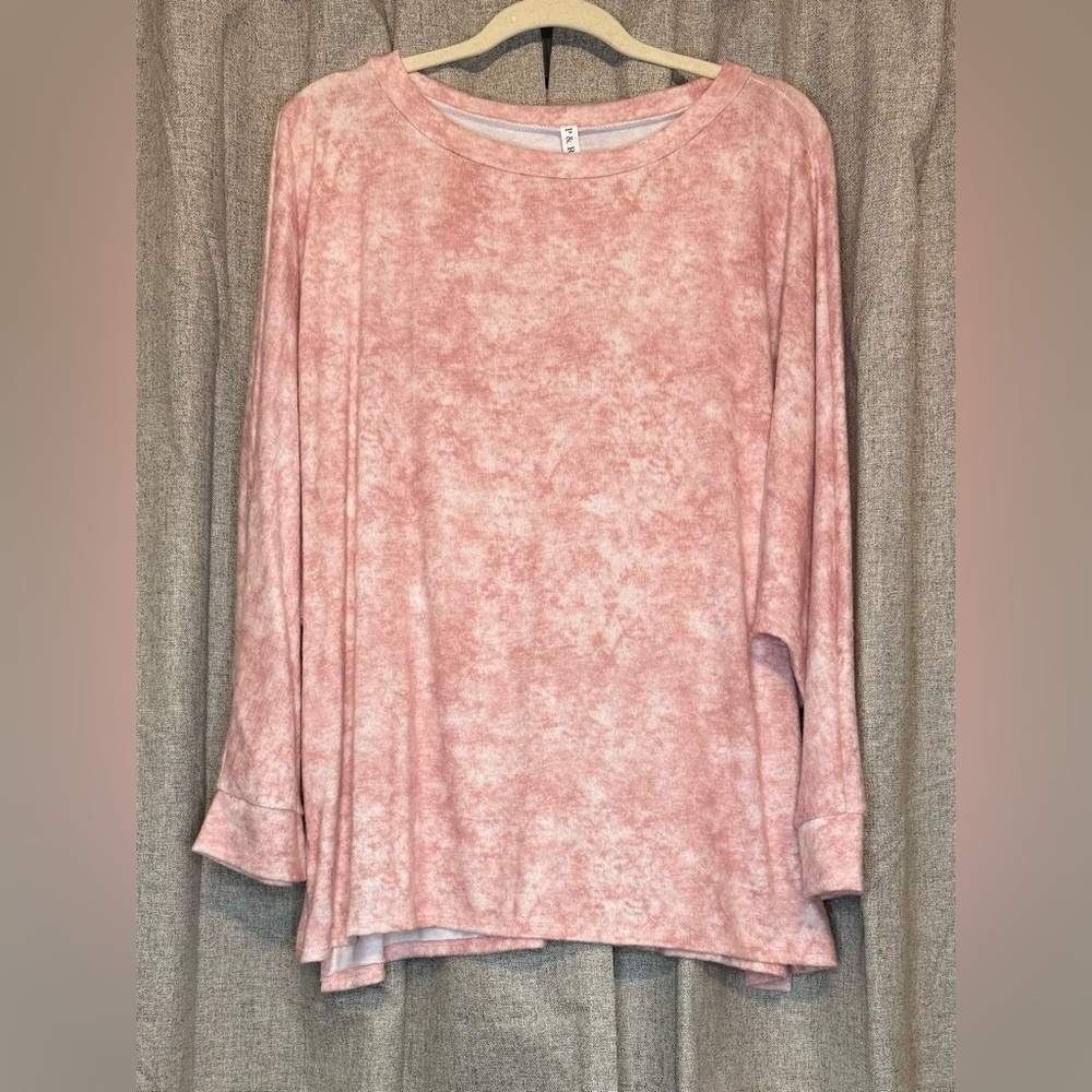 Pink Relaxed Long Sleeve Tunic